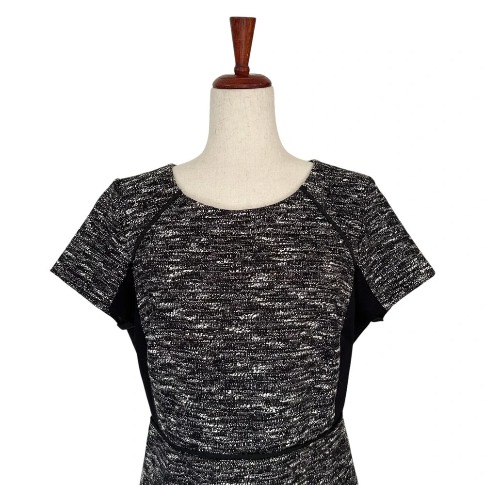 J. Crew J.Crew Dress 12 Mixed Tweed Boucle Fit Flare Flounce A-Line Midi (2)‎